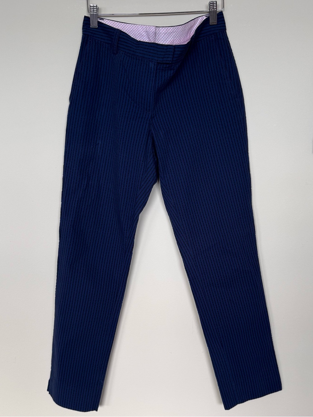 Brooks Brothers Red Fleece Navy Blue Striped Slim Straight Leg Pants Workwear 4